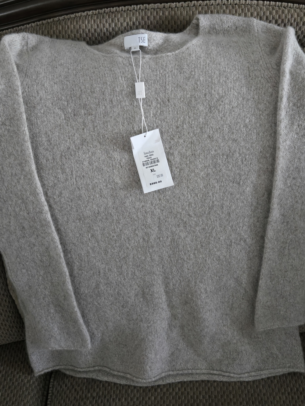 TSE Gray Crewneck Cashmere Blend Sweater - XL